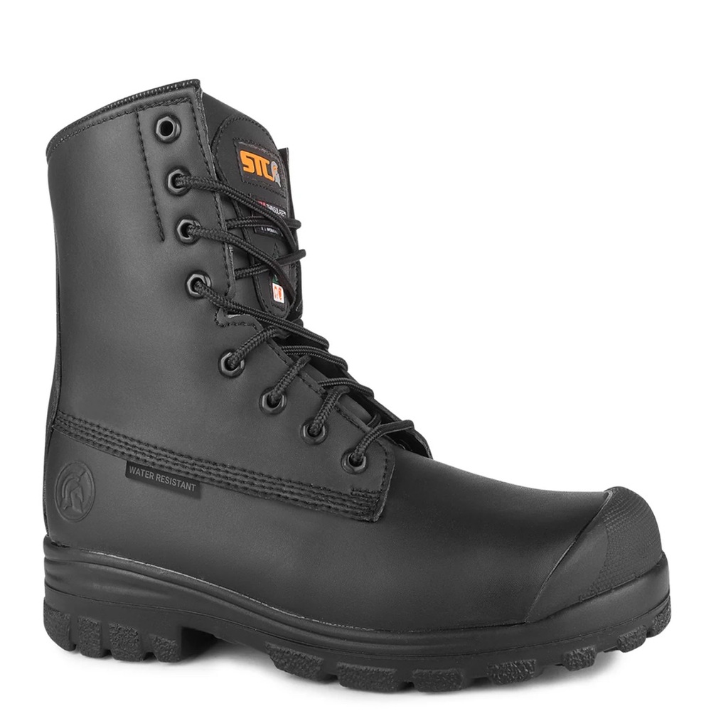 Black High-Top Safety Boots with Rugged Sole